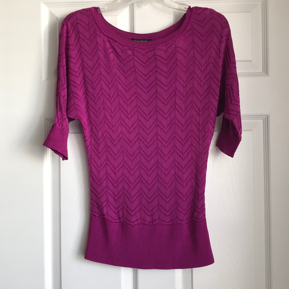 White House Black Market purple textured top